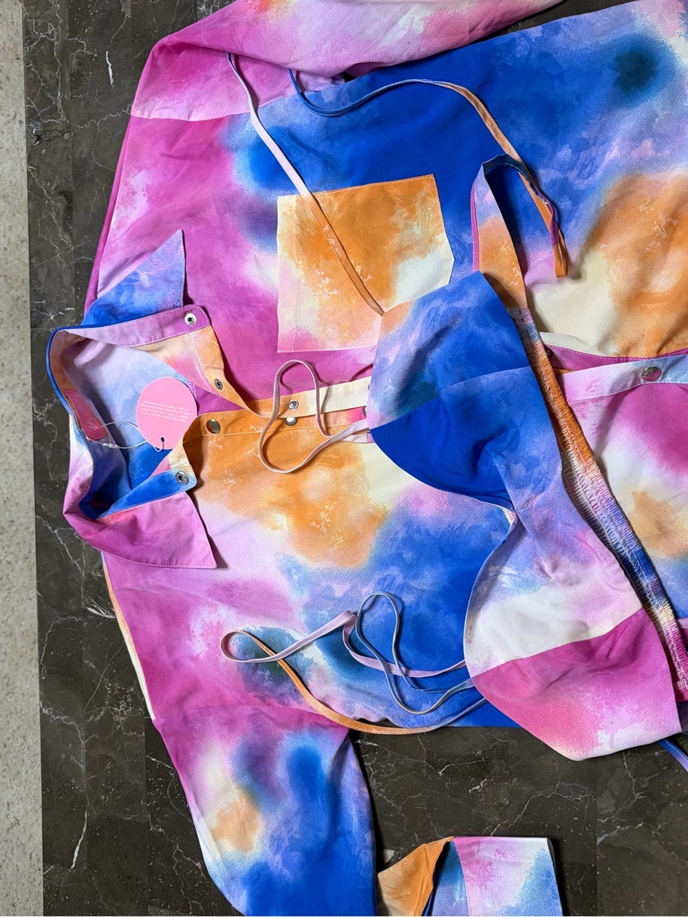 Tie-Dye women’s button down and halter  Set - Multicolor